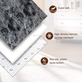 HARESLE Round Rugs for Bedrooms Fluffy Living Room Circle Area Rug Soft Shaggy Carpet for Kids Room Floor Mat (Dark Grey,120cm)