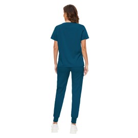 VIAOLI Scrubs for Women V-neck Scrub Set with 8 Pocket Yoga Waistband Jogger Pants - Womens Scrub Nurse Uniforms