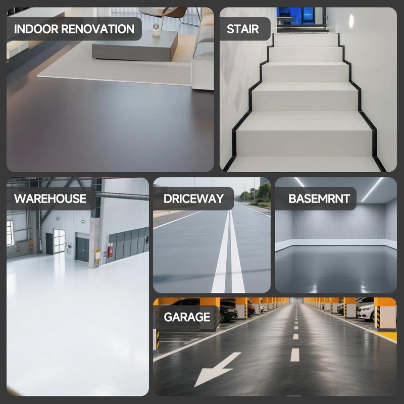 Mollor 3‑in‑1 Epoxy Floor Coating, Gray, 106 oz Concrete Floor