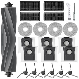 HoHumoca Spare Parts for Dreame X40 Ultra Complete /L40 Ultra /X40 Master for Mova P50 Pro Ultra, 1 Rubber Main Brush, 6 Bags, 4 HEPA Filters, 4 Cloth, 6 Side Brush