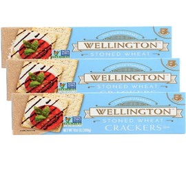 Wellington Stoned Wheat Crackers 10.6 oz (3 packs) Non GMO packaged by UpArrow Co.