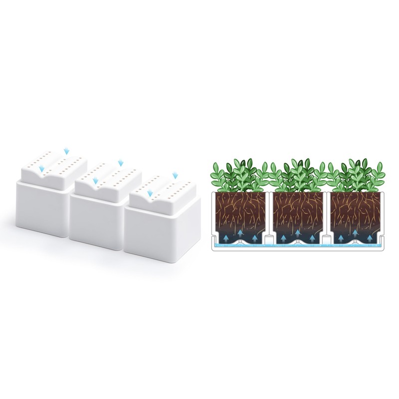 D'vine Dev Herb Garden Planter Set, Plastic Plant Pots with