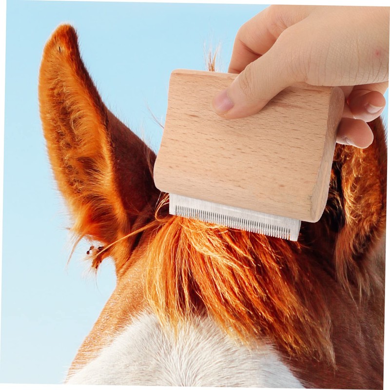 Kisangel 2pcs Grooming Tools Deshedding Brush Horse Hair Comb Comfortable