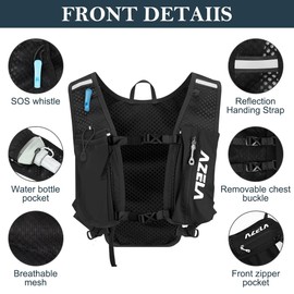 HOTUT Running Backpack,Lightweight Running Hydration Vest with 1.5L Water Bladder for Men and Women,Adjustable Hiking Vest with Reflective Strips and Waterproof for Trail Running,Cycling,Hiking