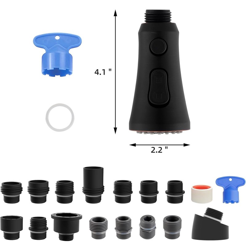 Hibbent Pull Down Kitchen Faucet Head Replacement, 3-Function Kitchen Sink