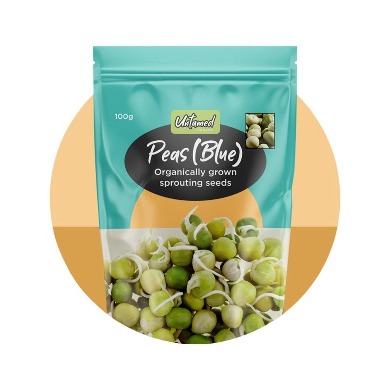 Untamed Health Organically Grown Sprouting Seeds Peas (Blue) 100g