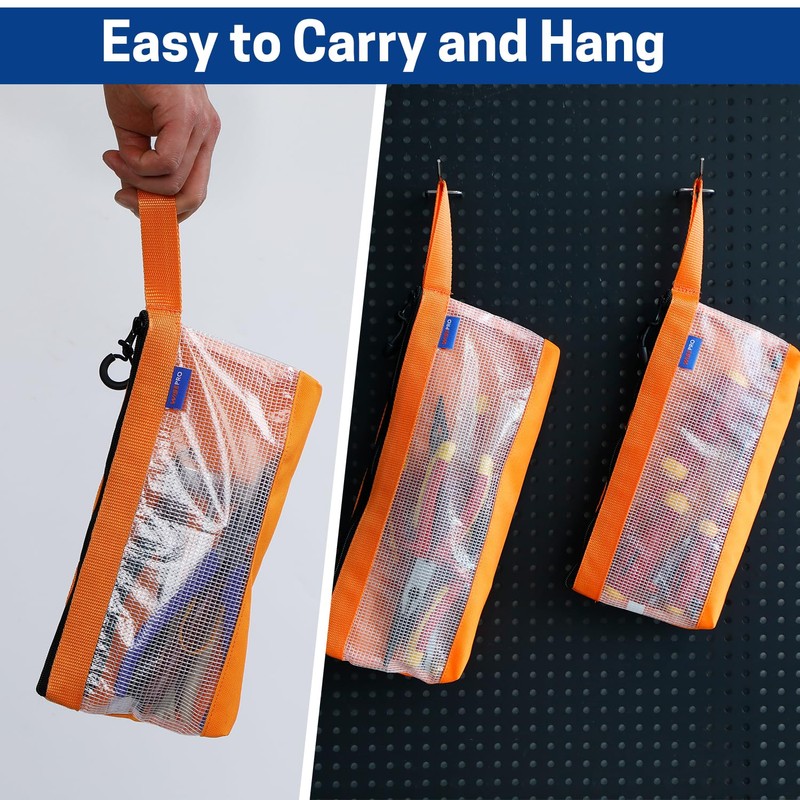 WISEPRO 6 Pack Tool Pouch with Zipper, Waterproof 600D Clear