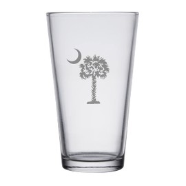 Palmetto and Moon - Set of 2 Pint Glasses - Laser Engraved