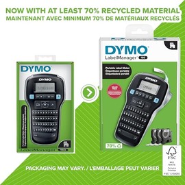 DYMO LabelManager 160 Rotulador portátil, fácil de usar, teclas de uso rápido de un solo toque, teclado QWERTY, gran pantalla, para hogar y oficina, i