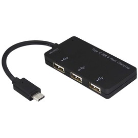 zdyCGTime USB extender,Type C multi-port adapter,USB C male to 3 USB 2.0 and 1 type-c female splitter,Compatible with laptops,mobile phones,U disks,card readers,and other USB devices.(21cm/Black)