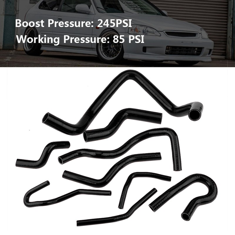 9pcs Silicone Auto Radiator Hose Kit, Coolant Pipe Car Radiator