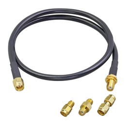 ACONRFTOL SMA RG58 Cable Adapter Kit SMA Male to Female RG58 Coaxial Cable 50CM+3PCS RF Coax Adapter Kit Low Loss for WiFi SDR Devices Antenna