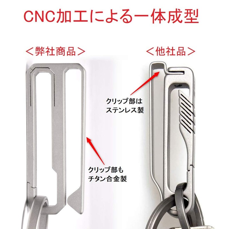Beaton_Japan Titanium Carabiner Key Holder, Belt, Clip, Key Hook, Key