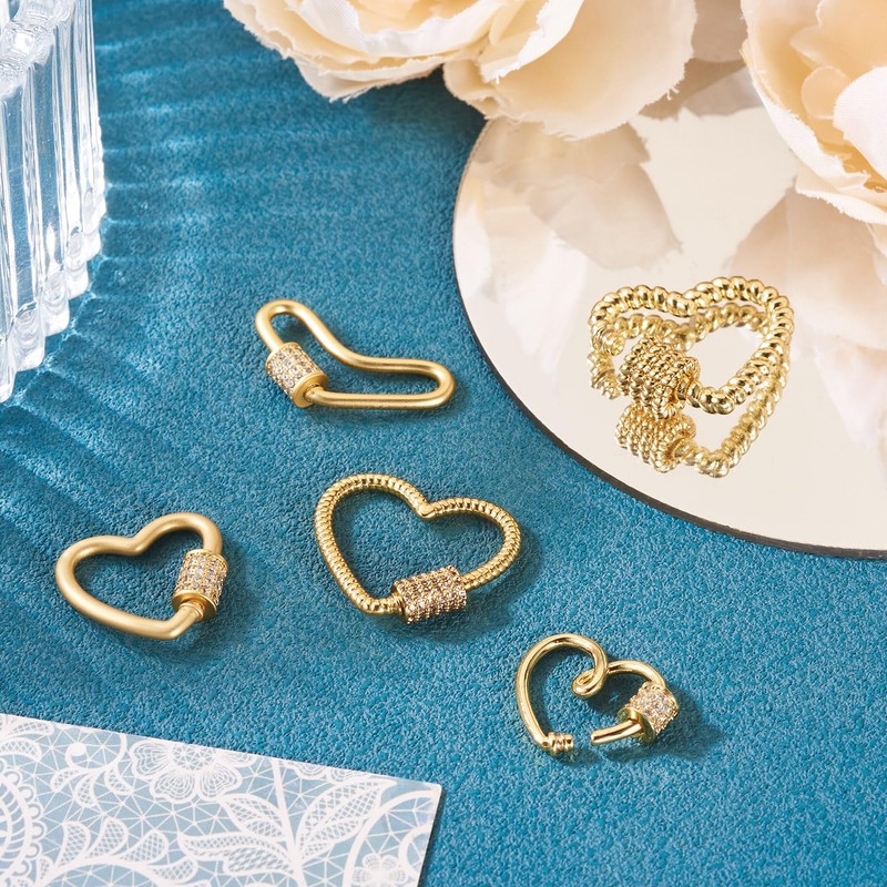 FASHEWELRY - Collar de corazón chapado en oro de 18