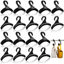 Maitys 18 Pcs Purse Hanger Hook Acrylic Bag Hanger Handbag Tote Bag Rack Holder Closet Organizer Storage for Backpacks Tote Holder Over The Closet Rod Hook for Storing Handbags Satchels (Black)