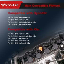 STZJAYE Ignition Coil Packs UF816 Coil Pack Kit Set of 4 Compatible with Hyundai for Elantra for Sonata for Veloster for Kona for Forte for Optima for Soul 2016 2017 2018 2019 2020 2021 2.0L