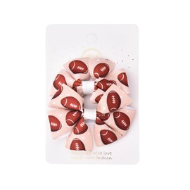 Football Hair Clip for Women Girls 2pcs Sport Themed Bow Clips for Teens Sports Hair Bows Clips for Women Football Bowknot Hairpin for Daughter Niece Sports Barrettes Bows for Girls
