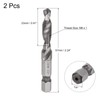 sourcing map 2 Pieces Combined Drill Tap TiAlN Coated Cobalt