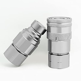 1/4 3/8 1/2 3/4 1 BSP/NPT Thread Flat Face High Flow Quick Connect Hydraulic Couplings/Couplers Peneumatic Carbon Steel 1 Set - (Size: NPT, Thread Specification: 1")