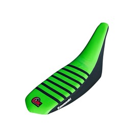 QK RACING Seat Cover Compatible for Kawasaki KFX 450 Gripper Multi-Grip Seat Cover (2008-2014) - Custom-Fit Quad ATV Seat Protector in Black/Green - Premium Quality, Easy Installation, Handcrafted
