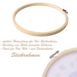 TE-DecoArt Embroidery Hoop Wooden Round 17 cm Frame Set Tensioner Frame Embroidery Circle Embroidery Ring Cross Stitch Wooden Ring Embroidery Hoop DIY Crafts and Embroidery