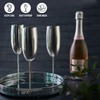 Oak & Steel - 4 Silver Stainless Steel Champagne Flutes