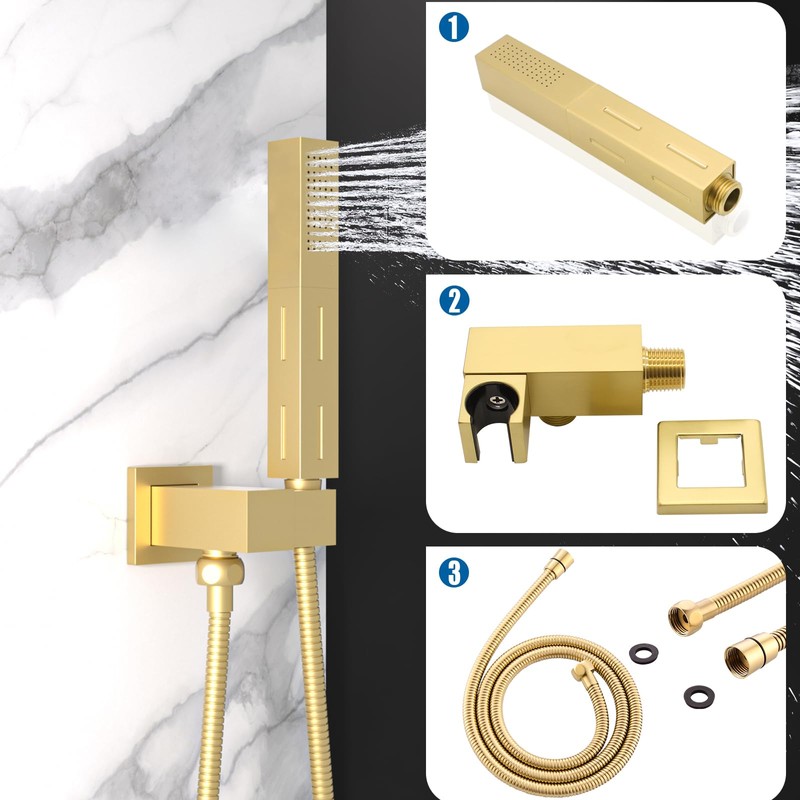 2 Settings Models Handheld Shower Head Sprayer High-Pressure with 59"