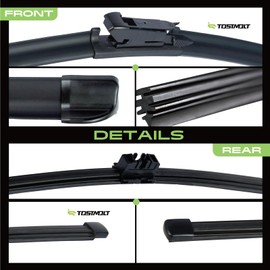 TOSTMOLT 3pcs Front+Rear Direct Fit Windshield Wiper Blades Compatible With 11-19 Ford Explorer / 13-19 Police Interceptor Utility, Original Factory Quality Replacement, All Season Natural Rubber