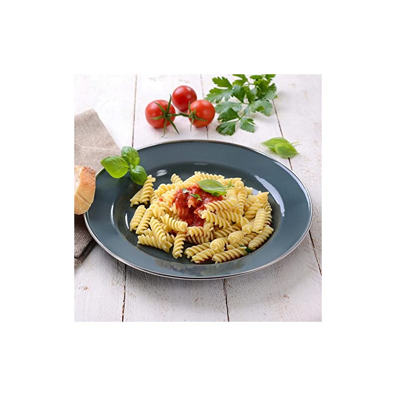 GRÄWE Camping Plate Diameter 26 cm Enamel Grey