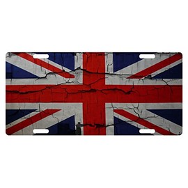 United Kingdom UK Flag Custom License Plate Union Jack Emblem Broken Version