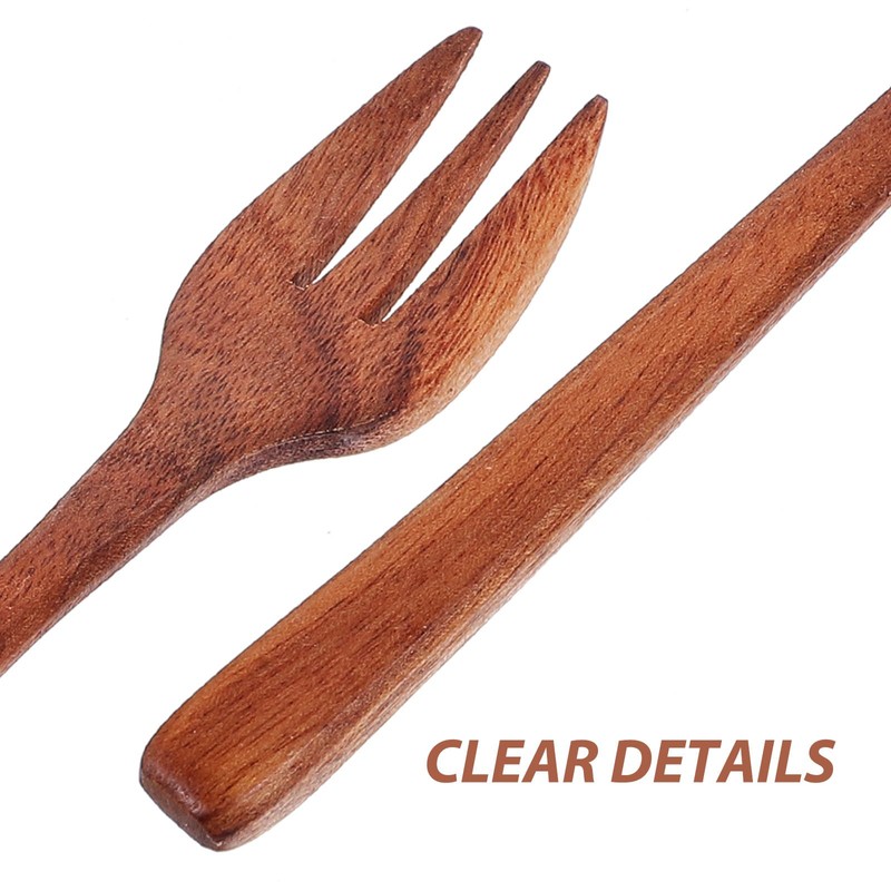 DECHOUS Wooden Forks : Handmade Japanese Style Wood Fork for