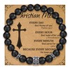 Flybar Religious Bracelet 8mm Black adjustable Beaded Cuff Charm Bracelets