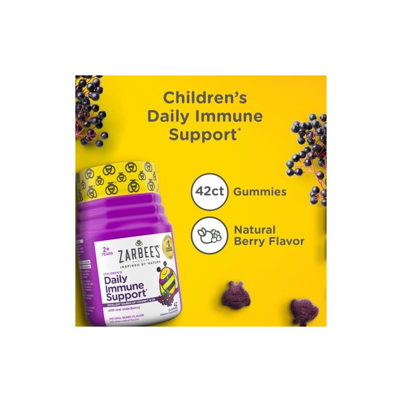 Zarbee Naturals Mighty Bee Gomitas Infantiles Saúco Vitamina Zinc Sabor