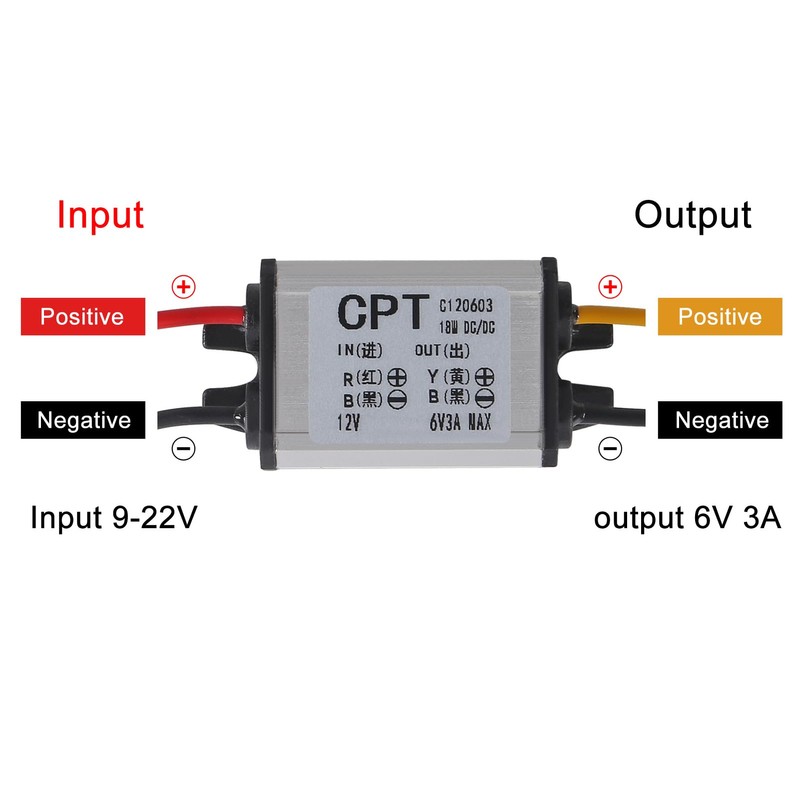 2PCS 12V to 6V Power Voltage Converter Buck Voltage Waterproof