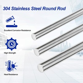 304 Stainless Steel Round Rod, Metal Shaft Rod for DIY Crafts and Metalworking, 10 pcs (1.5 mm x 400 mm)