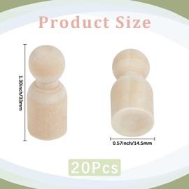 GORGECRAFT 20Pcs Unfinished Wooden Peg Dolls Bodies 3.3CM Natural Wood Unpainted Puppets Blank Decorative Figures People Doll for Painting DIY Arts Crafts Home Party Dollhouse Decorations