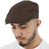 TOSKATOK Brushed Cotton Flat Cap-Brown