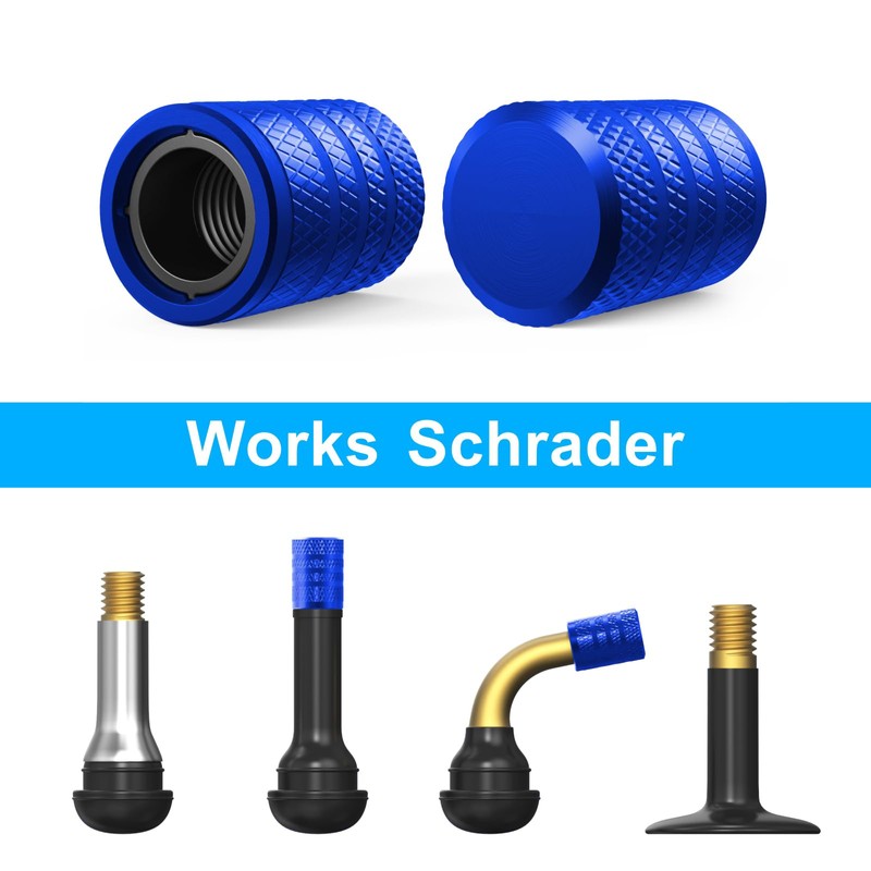 HZJD Tire Valve Stem Caps, Blue(4 Pack)