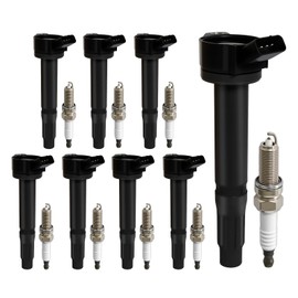 2005-2016 UF-487 Ignition Coil Pack and 6619 Spark Plugs Compatible for Toyota Camry Sienna Avalon Highlander 2005-2016, Lexus RX350 IS350 ES350 RX450h 2006-15, 3.5L V6, Replaces 5C1771 5C1658 52-2126