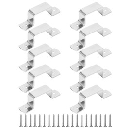 Fence Post Security Brackets, 10Pcs 80mm×20mm Fence Panel Clips 304 Stainless Steel Anti Rattle Bracket with Screws Post Clamp Bracket for Concrete or Wood Fences (Length 80mm, Height 30mm)