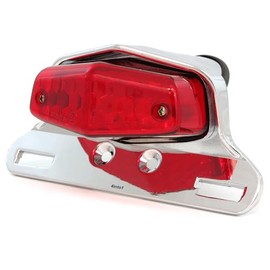 4into1 Lucas Style LED Tail Light Assembly - Chrome w/Red Lens