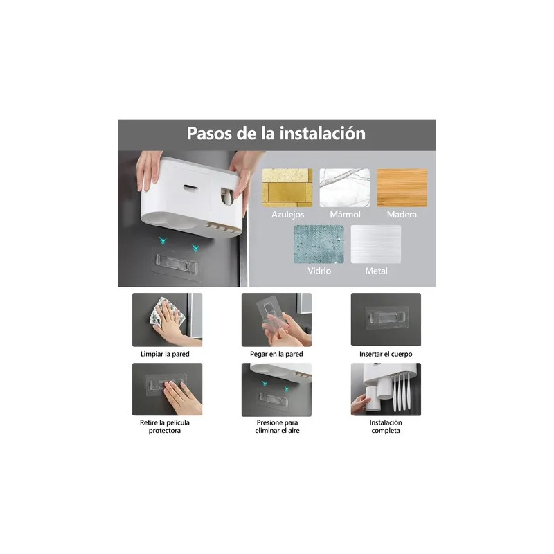 Soporte Para Cepillo De Dientes Con Dispensador Automático