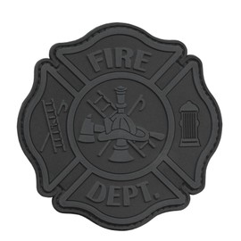 Fire Fighter Dept EMS EMT Rescue Firemen Engine Morale Gear PVC Touch Fastener Patch (Blackout Subdued)