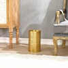 Wenbery Gold Trash Can for Bathroom, Metal Garbage Can for