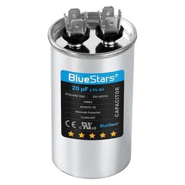 [Certificado UL] BlueStars 20 uF MFD uf ± 5% MFD 370 V VAC o 440 V CBB65 Multiusos Motor Run Round Capacitor 10000AFC – Compatible con acondicionador de aire o condensador de bomba de calor