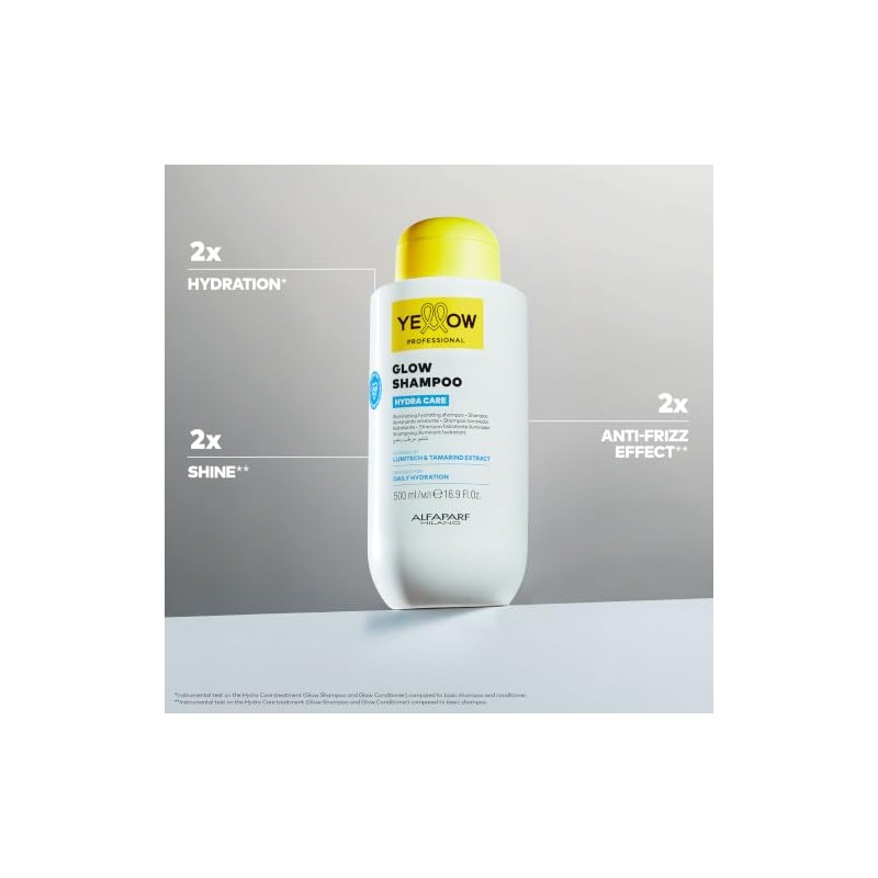 "YELLOW PROFESSIONAL HYDRA CARE GLOW SHAMPOO 500 ml Shampoo iluminador