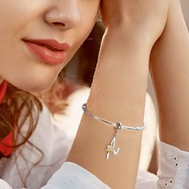 Shining Charm Initial Letter A Charms for Bracelets Sunflower Gifts for Women Dangle Alphabet Beads