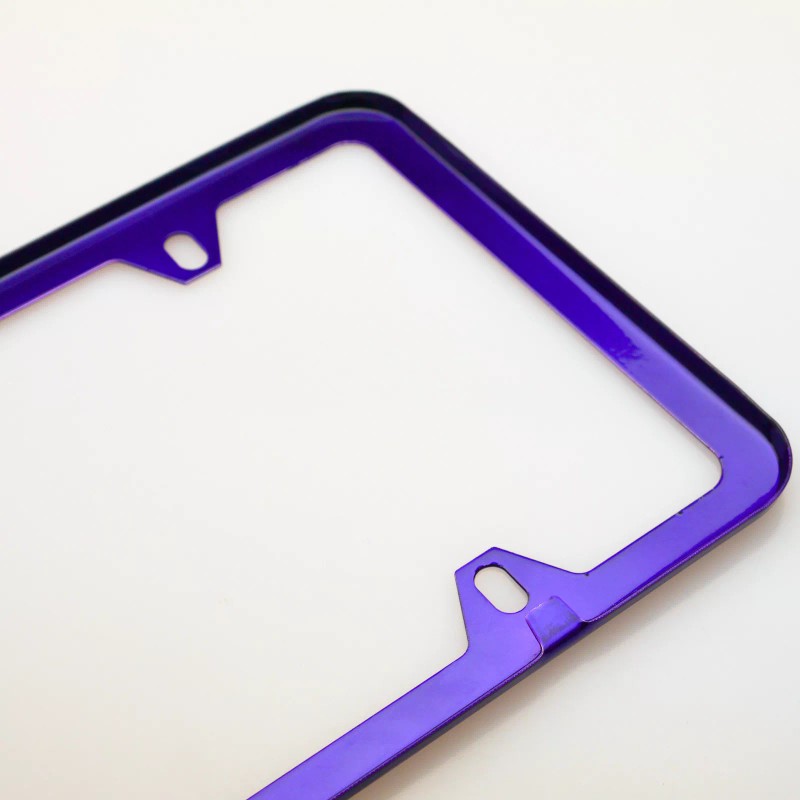 MotorVehicleParts 4Hole Slim Powder Coated Candy Purple Stainless Steel License