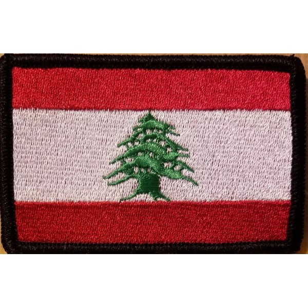 Lebanon Flag Patch With Hook Adhesive Fastener Tactical Morale Travel