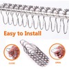 Shower Curtain Hooks Rustproof Stainless Steel Curtain Rings with Metal